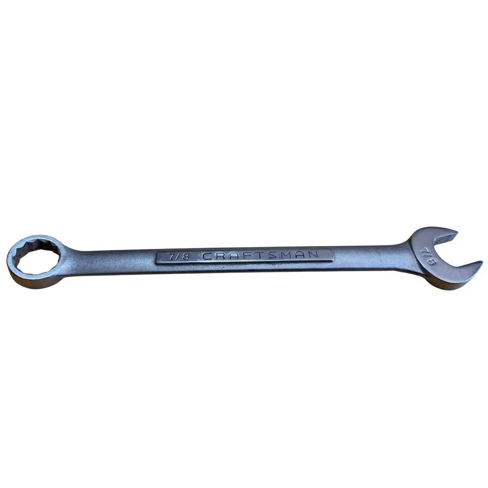 Craftsman 7/8 Inch Combination Wrench Raised Panel 12 Point Hand Tool Open End